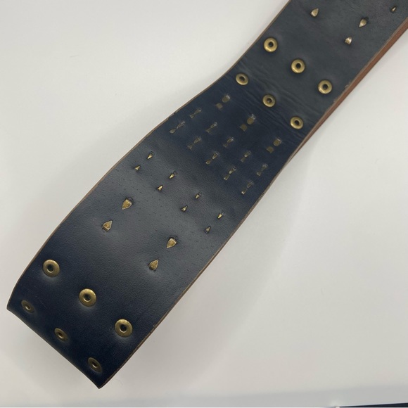 Brown Brass Studded Belt - Picture 12 of 13